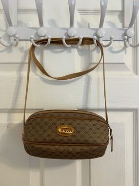 RARE - Gucci Tan Brown Monogram Shoulder Bag